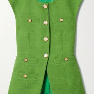 NWT Veronica Beard Tamara Cotton-tweed Vest - Green